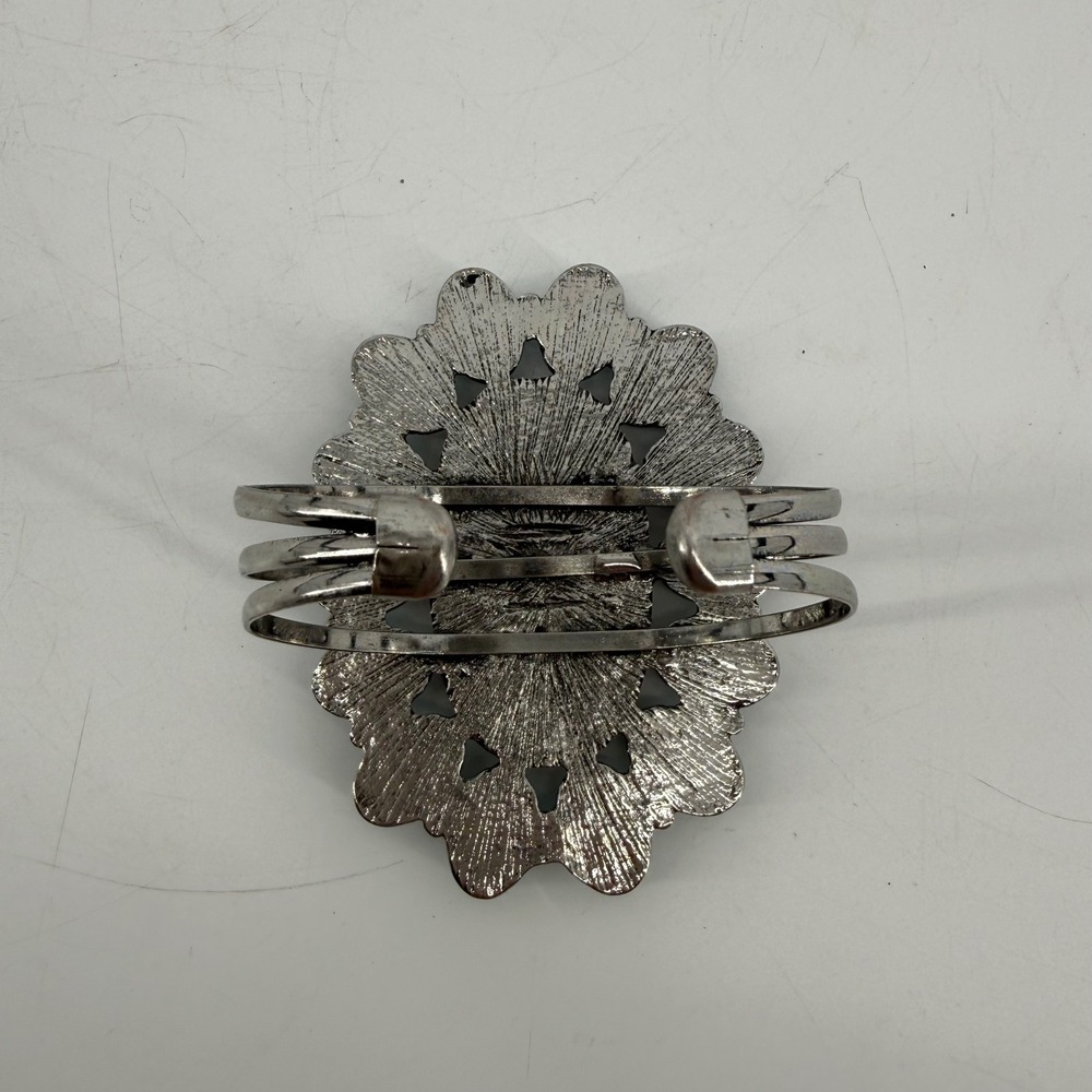 The Mirabelle Stone Concho Cuff Bracelet Silver Tone Pink Turquoise Southwestern - Picture 5 of 6